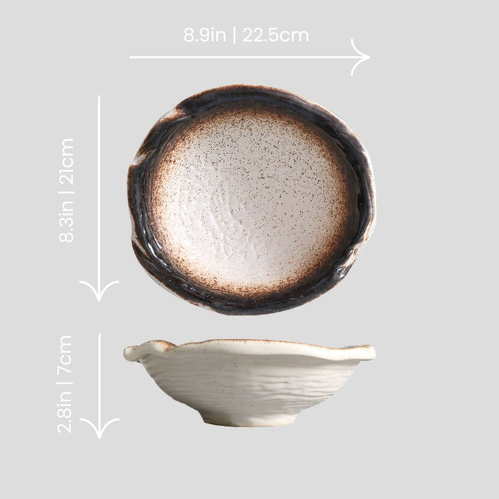 Handmade irregular "Sesame Gold" bowl