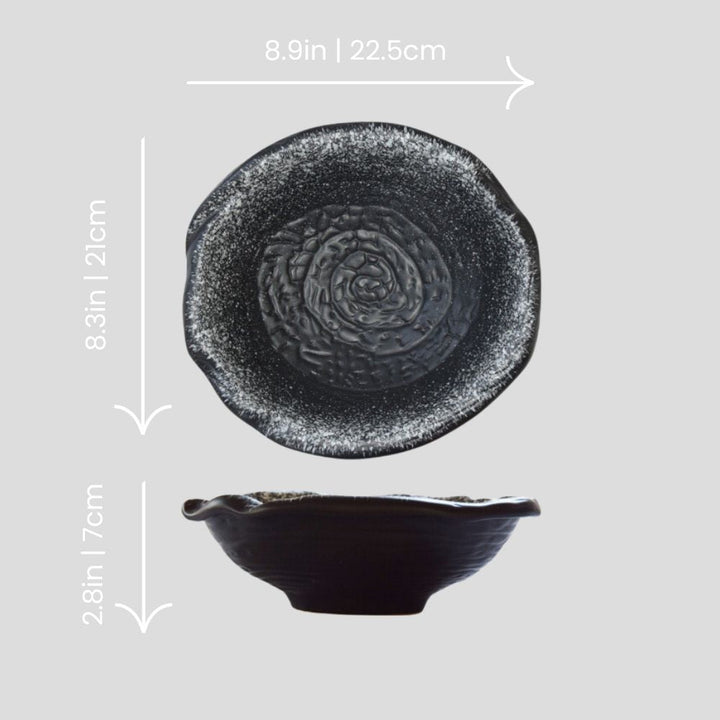 Handmade irregular "Poems Of The Lunar Moon" bowl