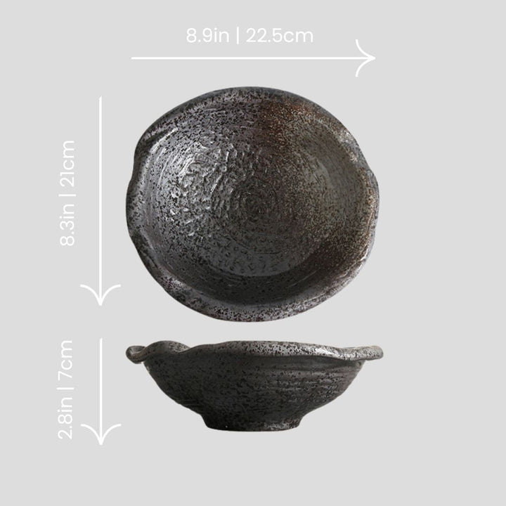 Handmade irregular "Black pearl" bowl