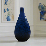 Small handmade kiln-fired "Sapphire Serenity" vase