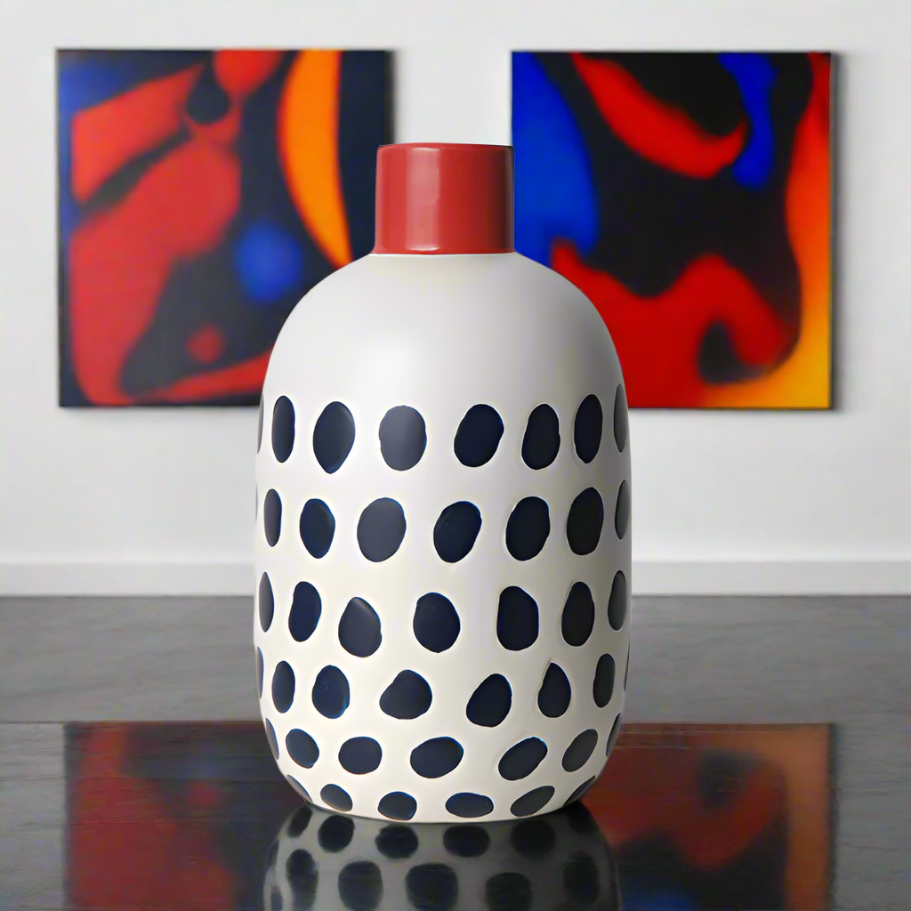 Hand-painted medium-sized "Little Red Riding Hood" vase