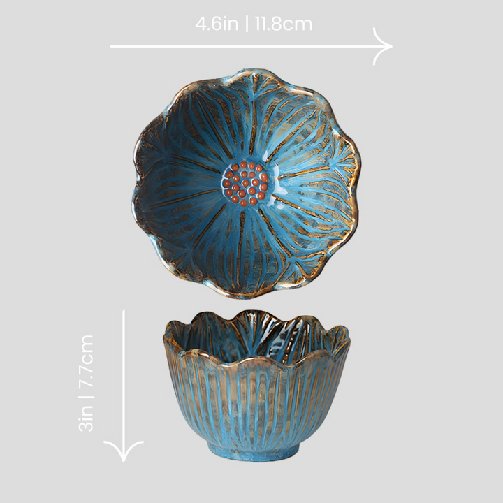 Small handmade artistic "Color Lotus" bowl