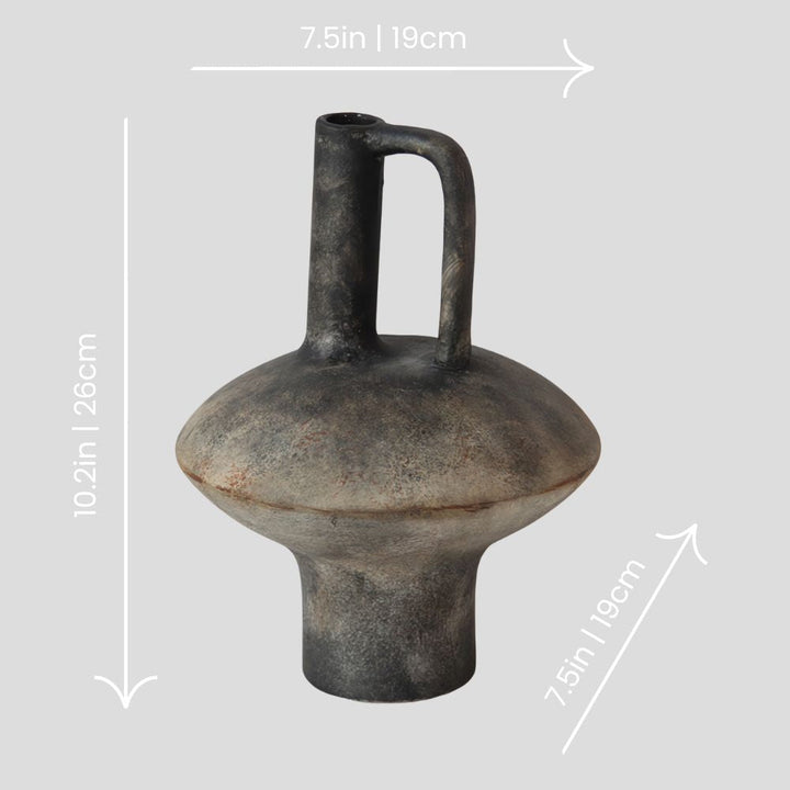 Large handmade modern and abstract vase - brown