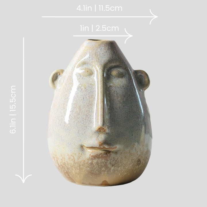 Handmade face-motive "Tranquil Visage" vase