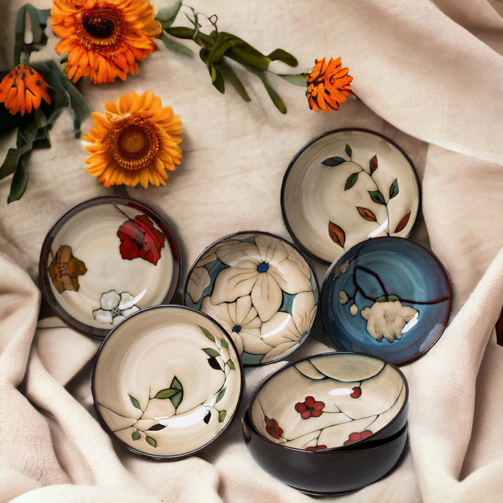 Hand-painted nature inspired "Botanical Bliss" bowl