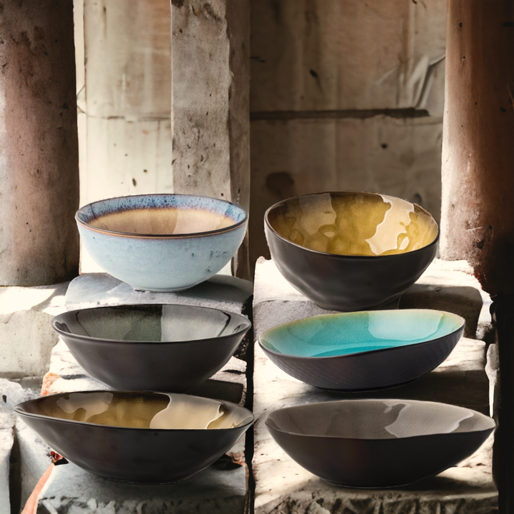 Handmade glazed "Hyōnosen - 氷の山" bowl