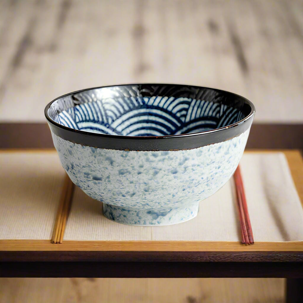 Japanese traditional "Ocean Waves - 海の波" bowl