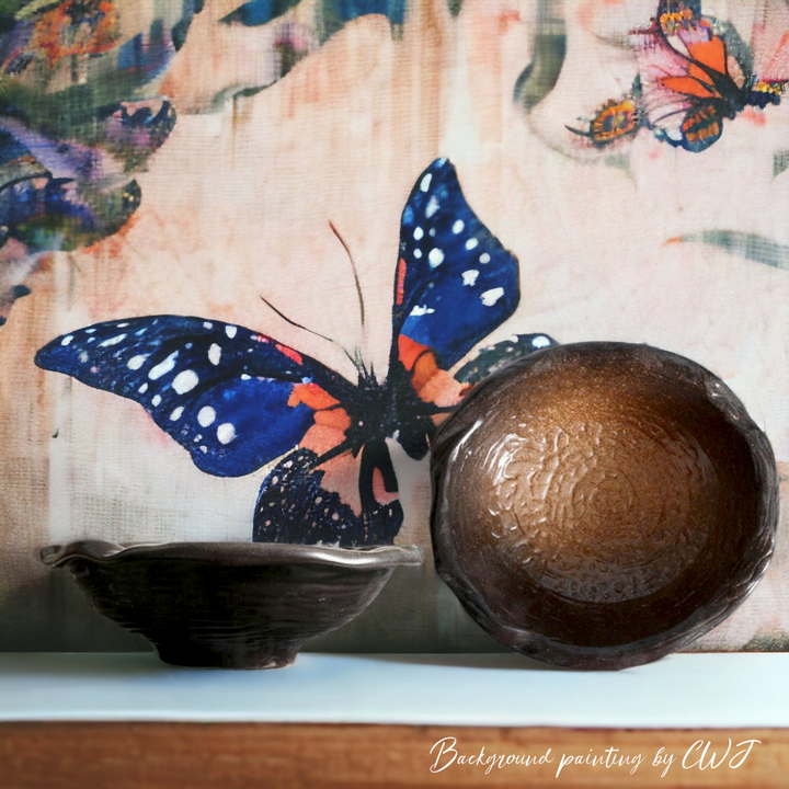 Handmade irregular "Autumn Butterfly" bowl