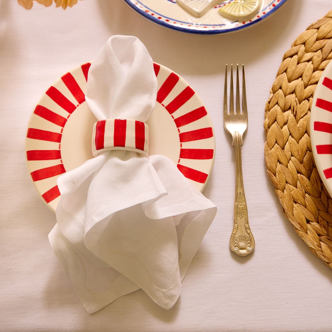 Red Stripes Side Plate