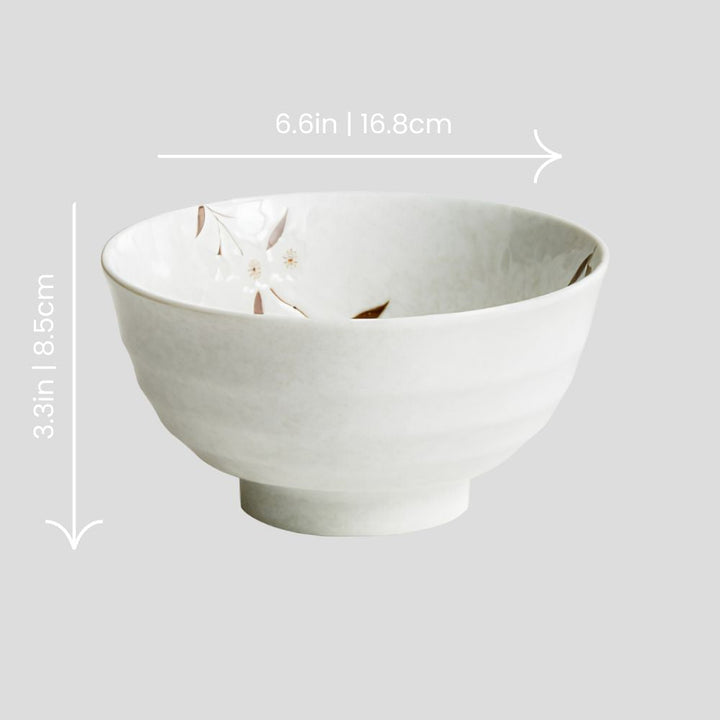 Handmade traditional "Snow Cherry - スノーチェリー" bowl