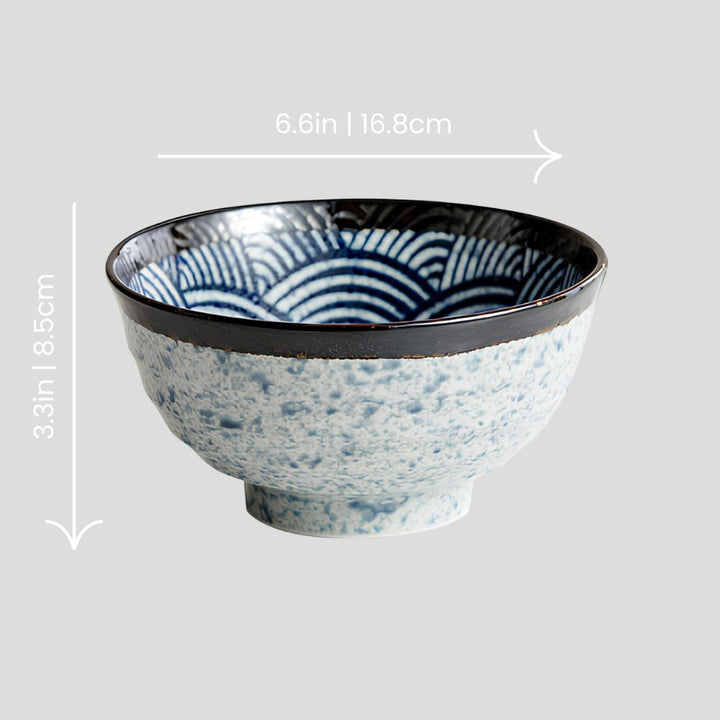 Japanese traditional "Ocean Waves - 海の波" bowl