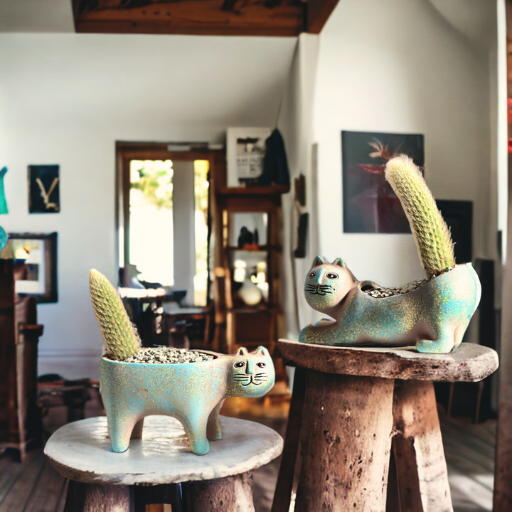 Abstract artistic "Whisker Wonderland" flowerpot