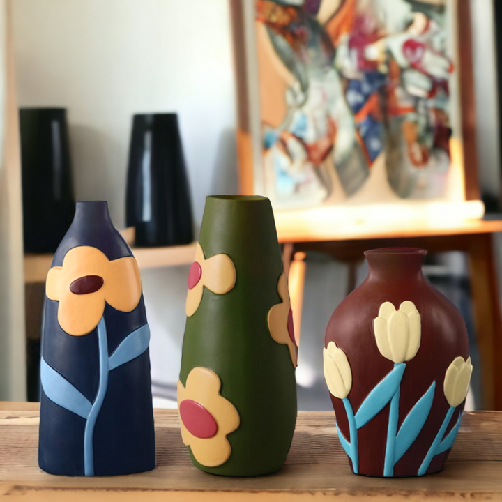 Handmade Nordic inspired abstract "Bold Blossom Containers" vase