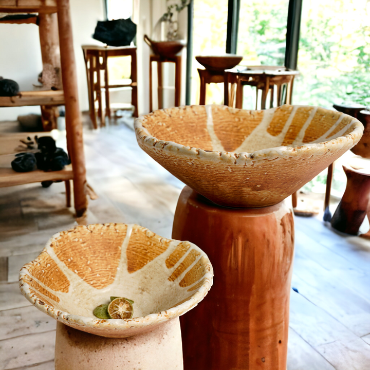 Handmade irregular "L'orange" bowl