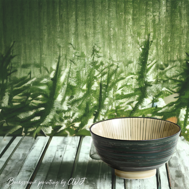 Handmade traditional "Tall Grass - 背の高い草" bowl