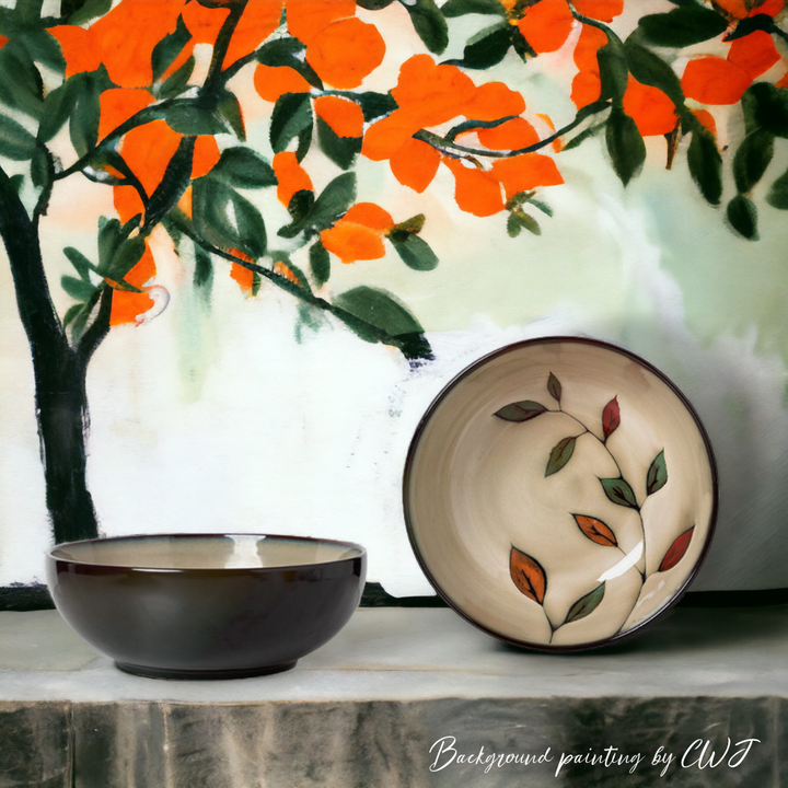 Hand-painted nature inspired "Botanical Bliss" bowl