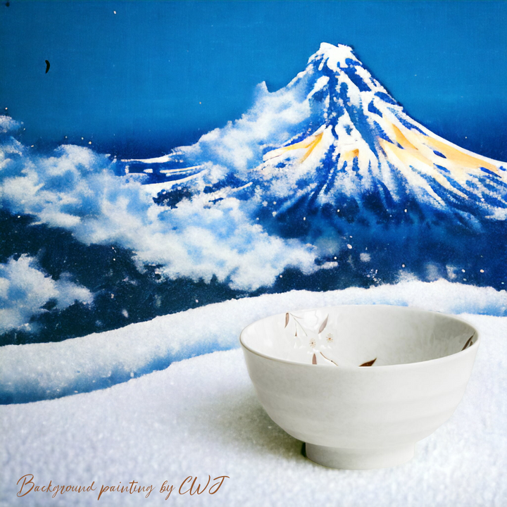 Handmade traditional "Snow Cherry - スノーチェリー" bowl