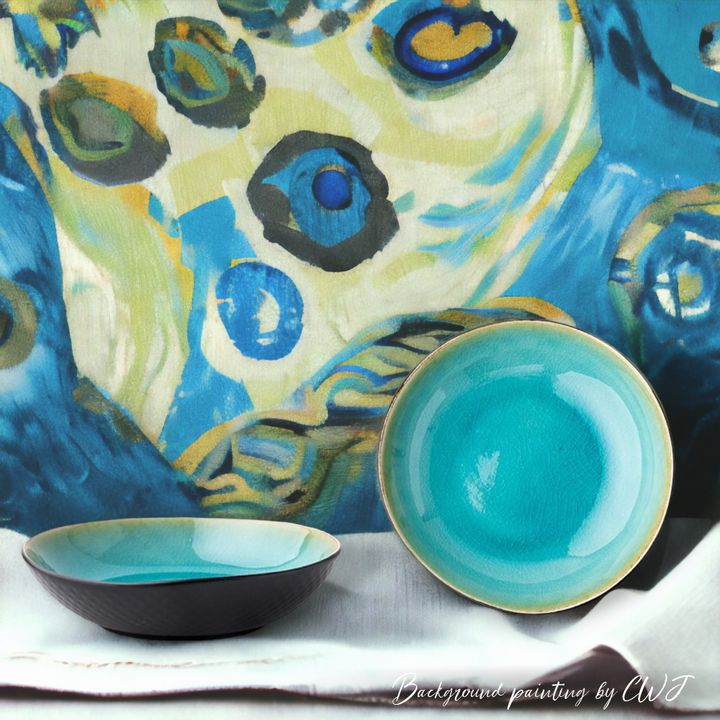 Handmade glazed "Hyōnosen - 氷の山" bowl