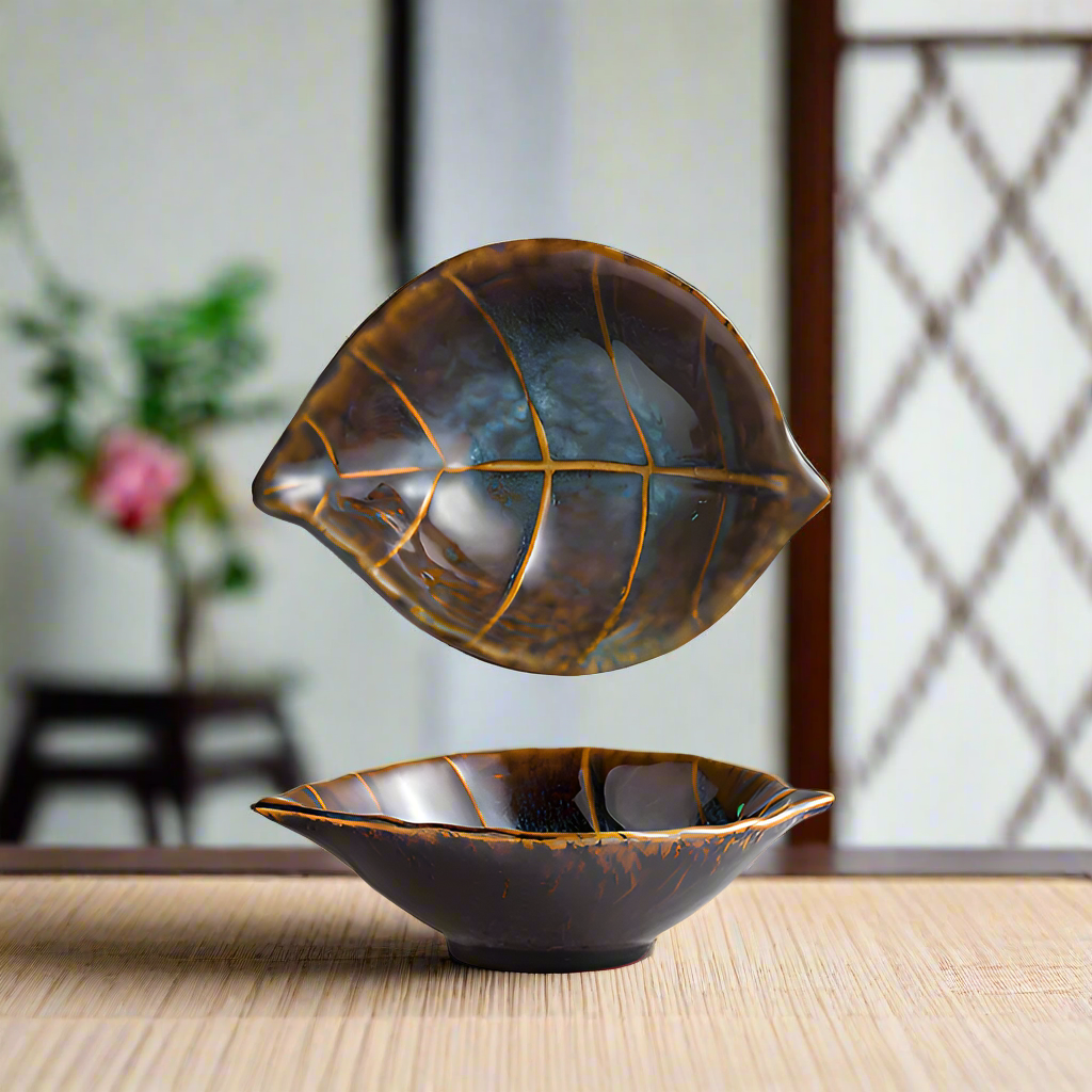 Handmade artistic "October Leaf" bowl