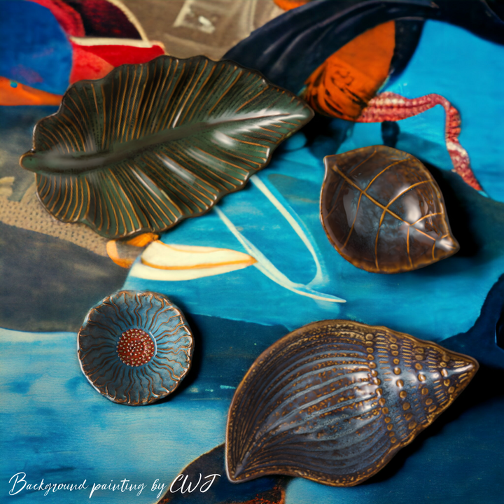 Handmade artistic "October Leaf" bowl
