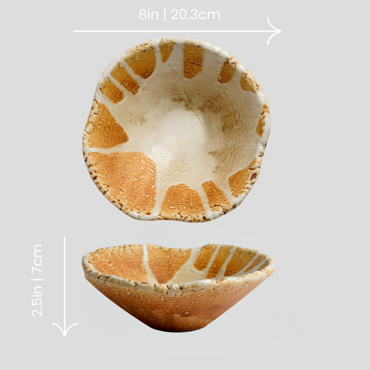 Handmade irregular "L'orange" bowl