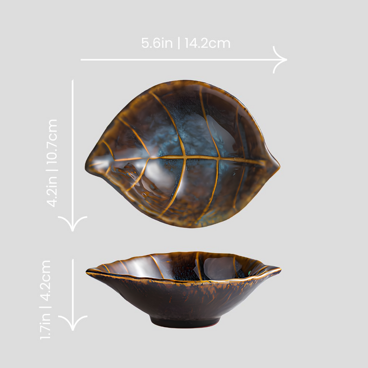 Handmade artistic "October Leaf" bowl