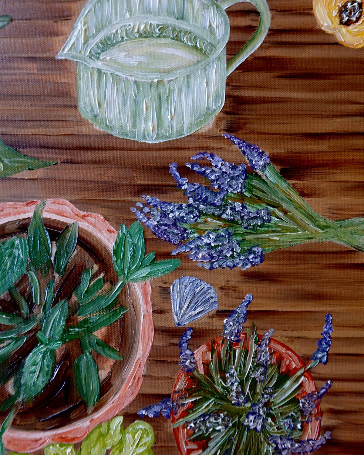 Lá fora II Painting