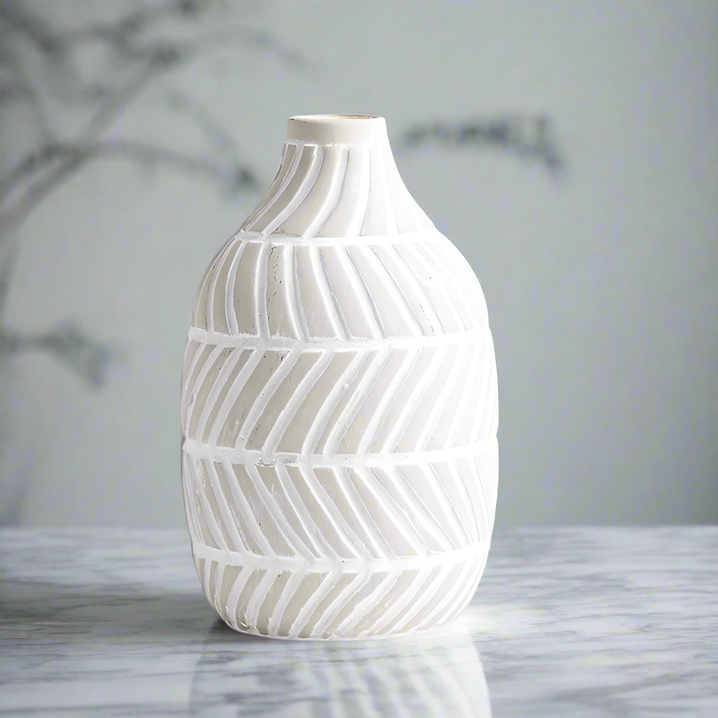 Handmade light minimalistic "Chevron Symphony" vase