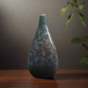 Small handmade kiln-fired "Emerald Earthstone" vase