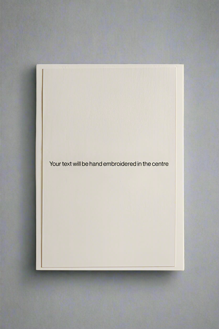 Customised Hand Embroidered Text Card