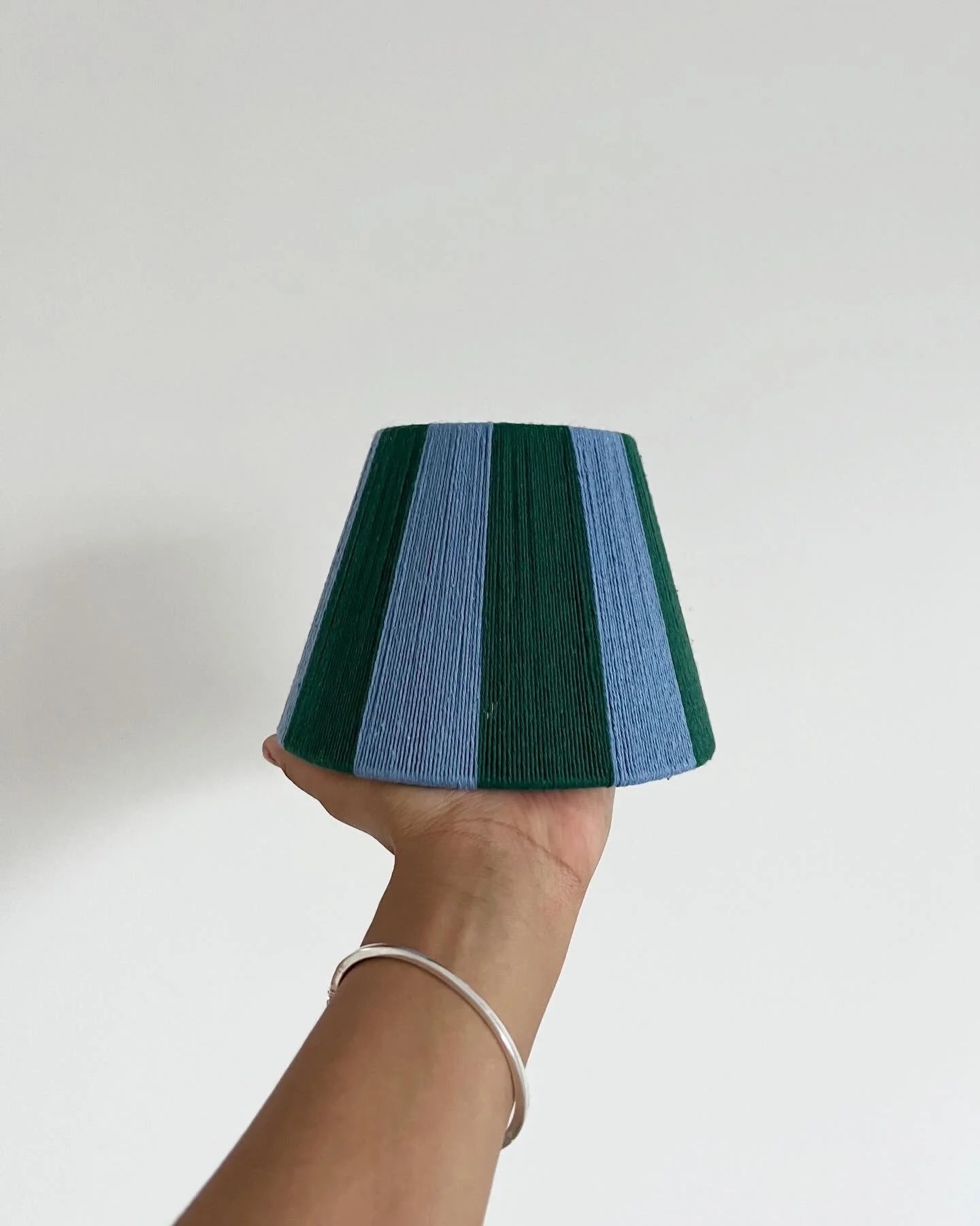 Twilight | The Forest Green and Denim Blue Stripe String Lampshade