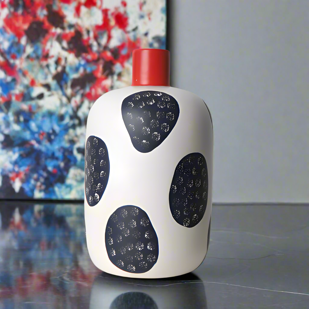 Hand-painted large "Little Red Riding Hood" vase