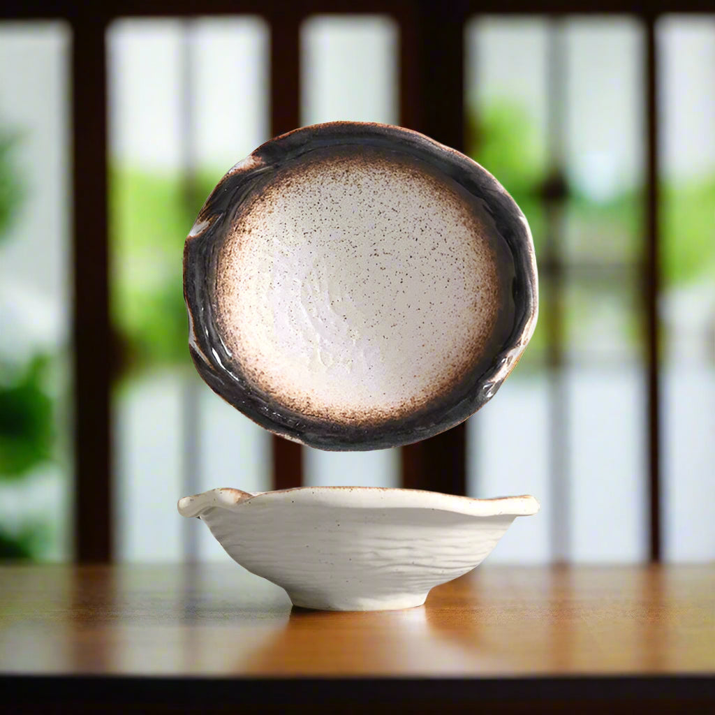 Handmade irregular "Sesame Gold" bowl