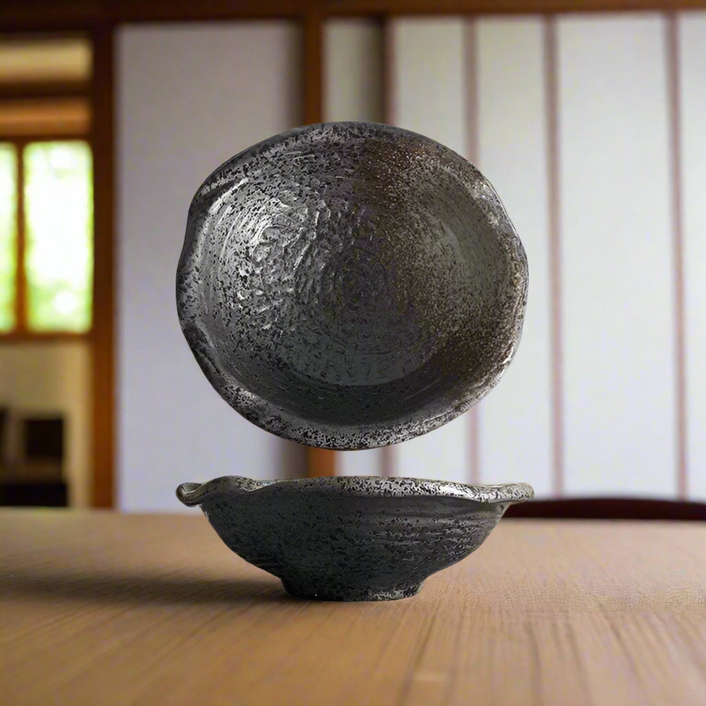 Handmade irregular "Black pearl" bowl