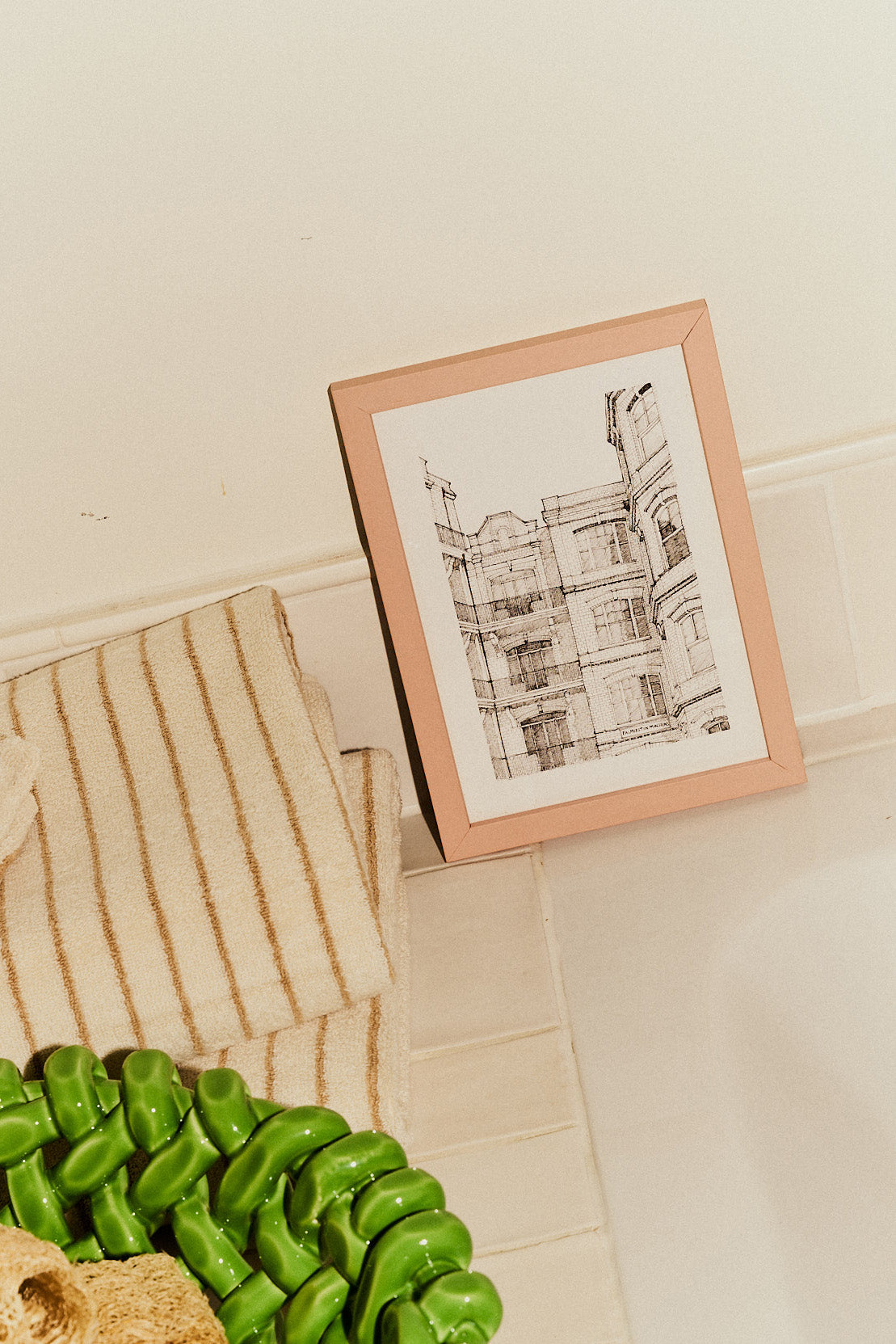 Plaster Pink Wood Picture Frame
