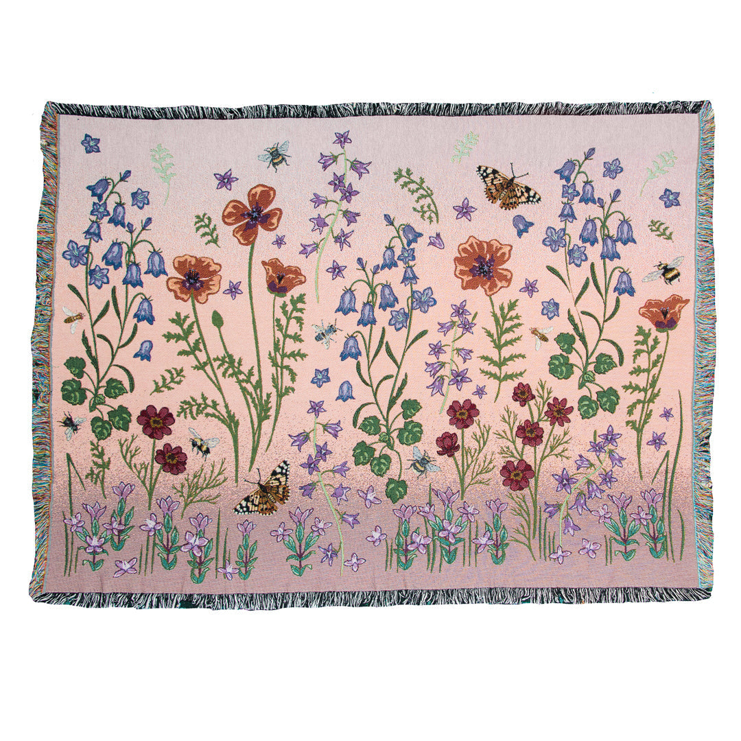 Meadows & Margins 'Sunset Pink' Woven Blanket