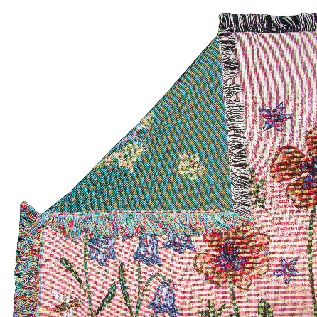 Meadows & Margins 'Sunset Pink' Woven Blanket