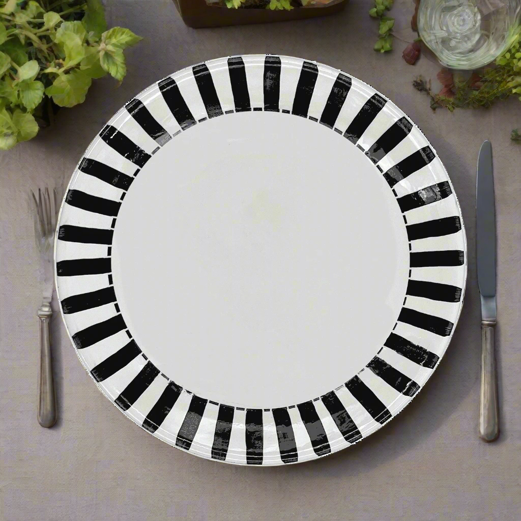 Black Stripes Dinner Plate
