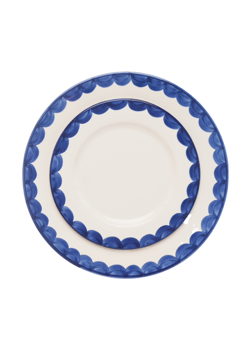 Blue Scallop Dinner Plate