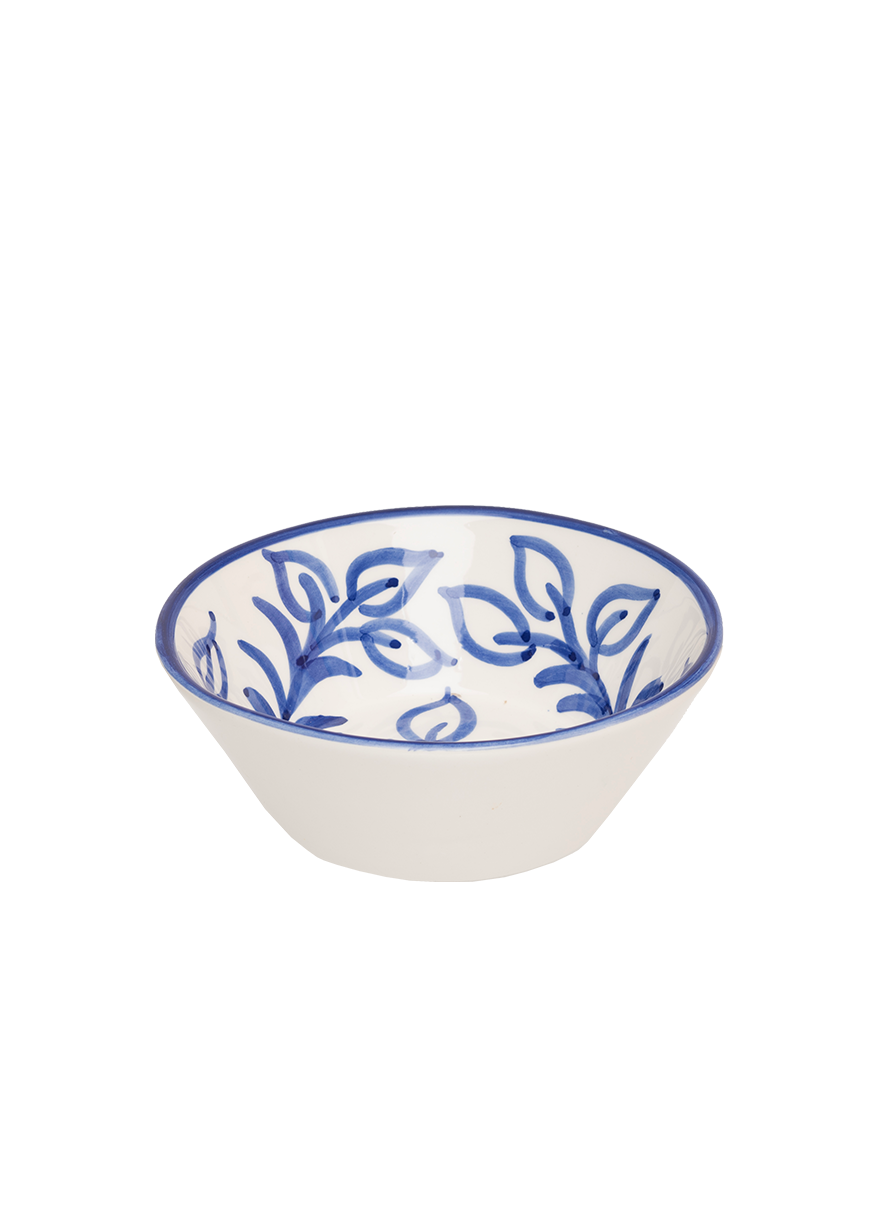 Blue Vina Ceramic Bowl, Hand-Painted