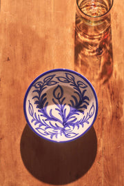 Blue Vina Ceramic Bowl, Hand-Painted