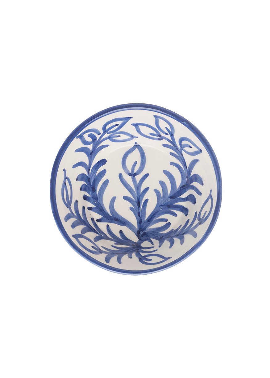 Blue Vina Ceramic Bowl, Hand-Painted