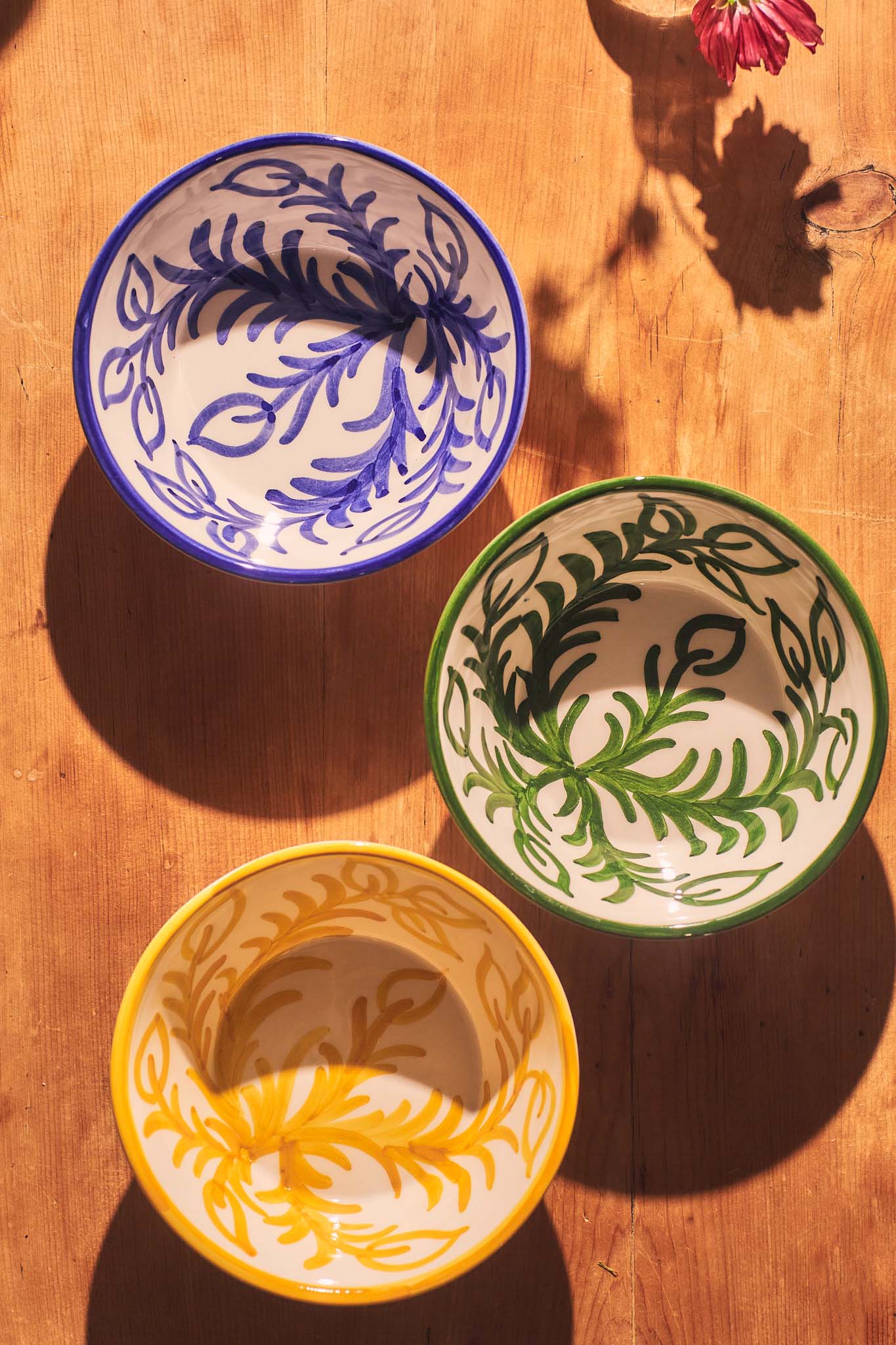 Blue Vina Ceramic Bowl, Hand-Painted