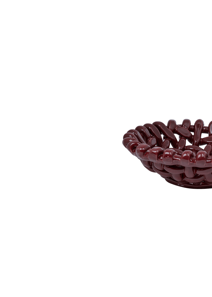 Burgundy Basketweave Bowl