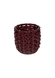 Burgundy Basketweave Planter