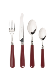 16-Piece Burgundy Cutlery Set