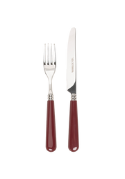 Burgundy Knife and Fork Set