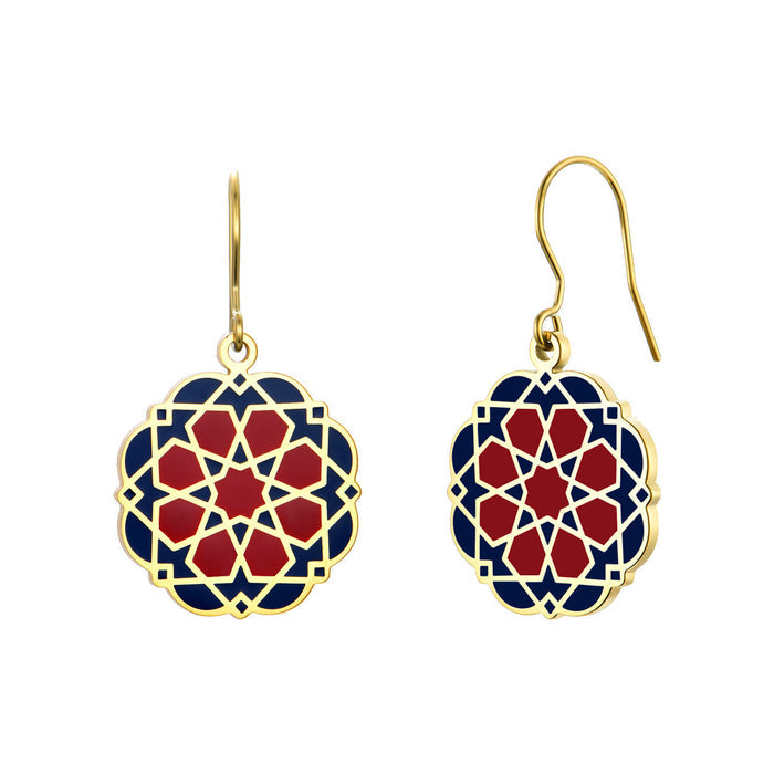 Islamic Art Inspired Enamel Earrings Nazarí