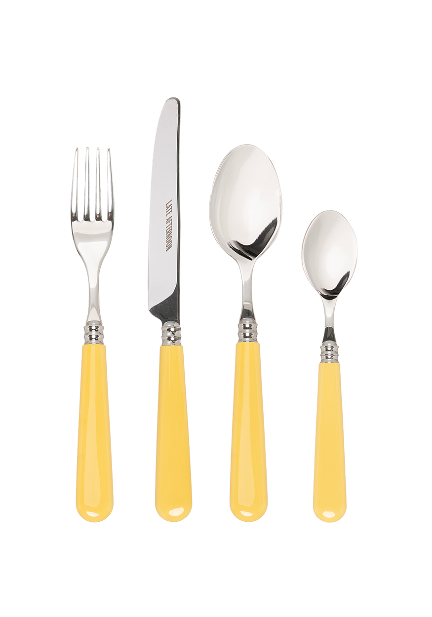 16-Piece Butter Yellow Cutlery Set