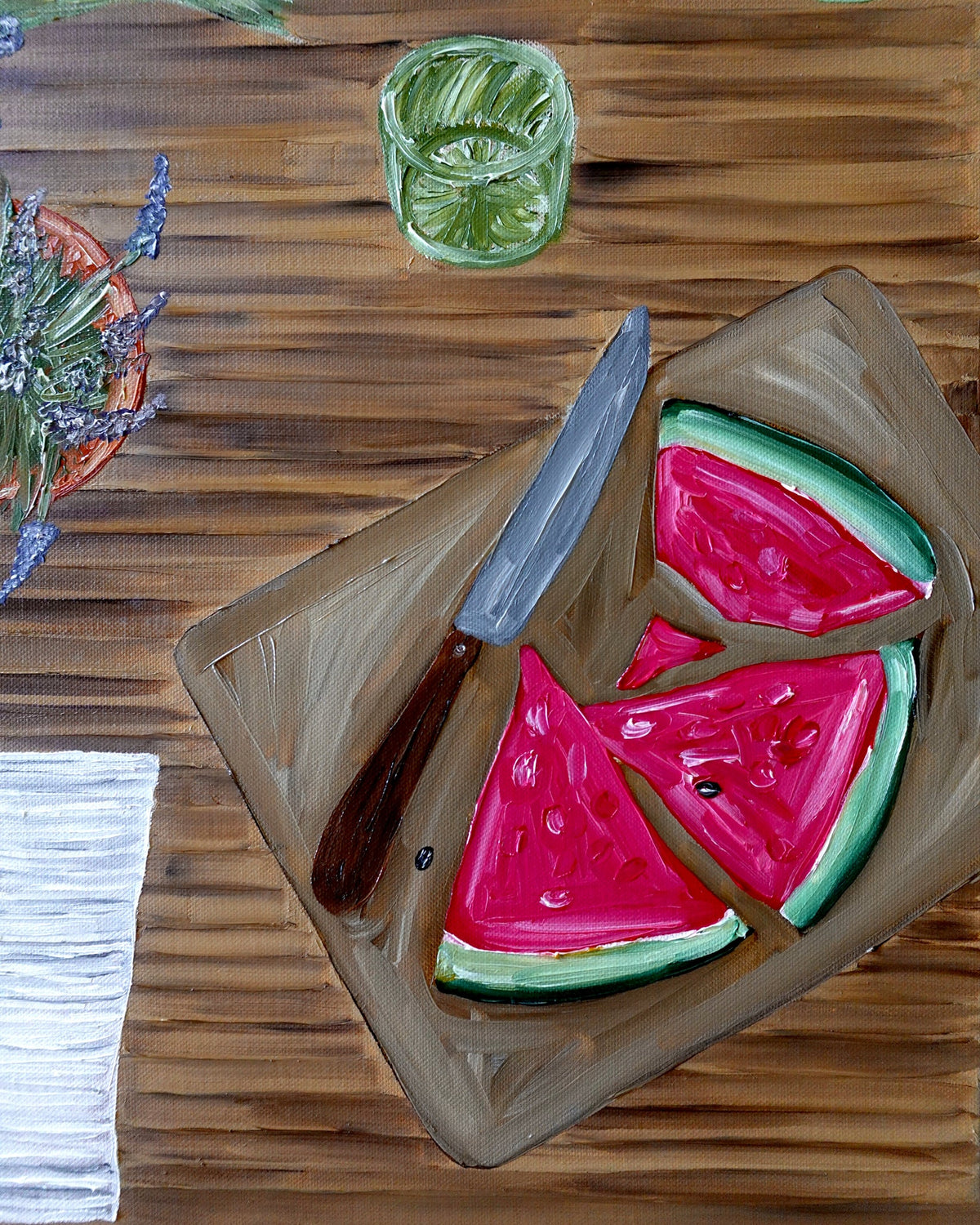 Lá fora II Painting